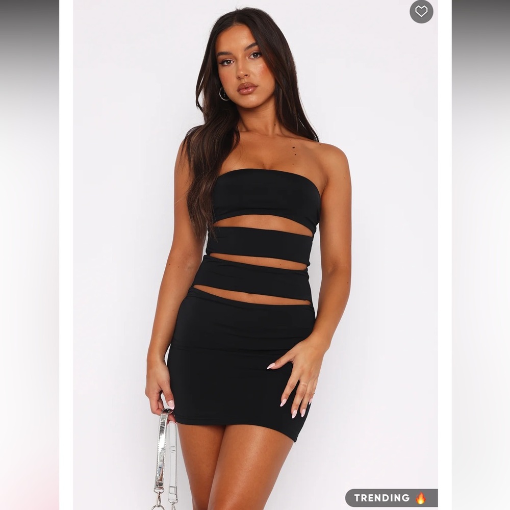 White fox picture to burn mini dress black
